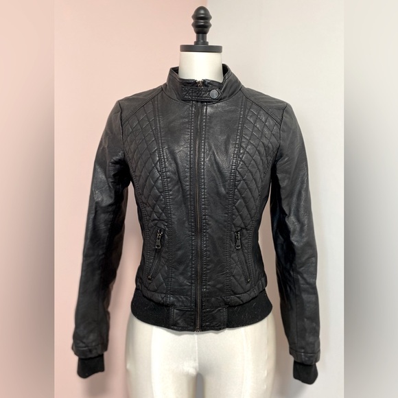 CI SONO faux leather moto bomber jacket - Picture 1 of 9